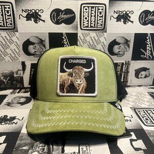 Authentic Goorin Bros Charged Up Bull "Charged" Green Suede Hat (NWT)